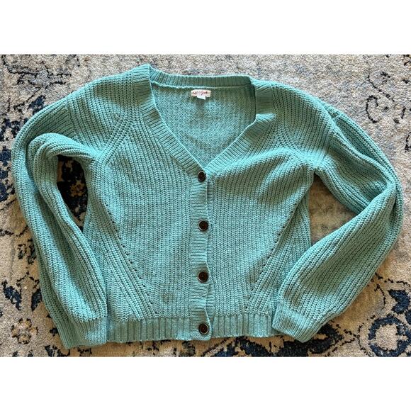 Bundle of Girl's Sweaters Cat & Jack Size 14-16 Pink Green Cardigan Pull Over - Picture 2 of 10